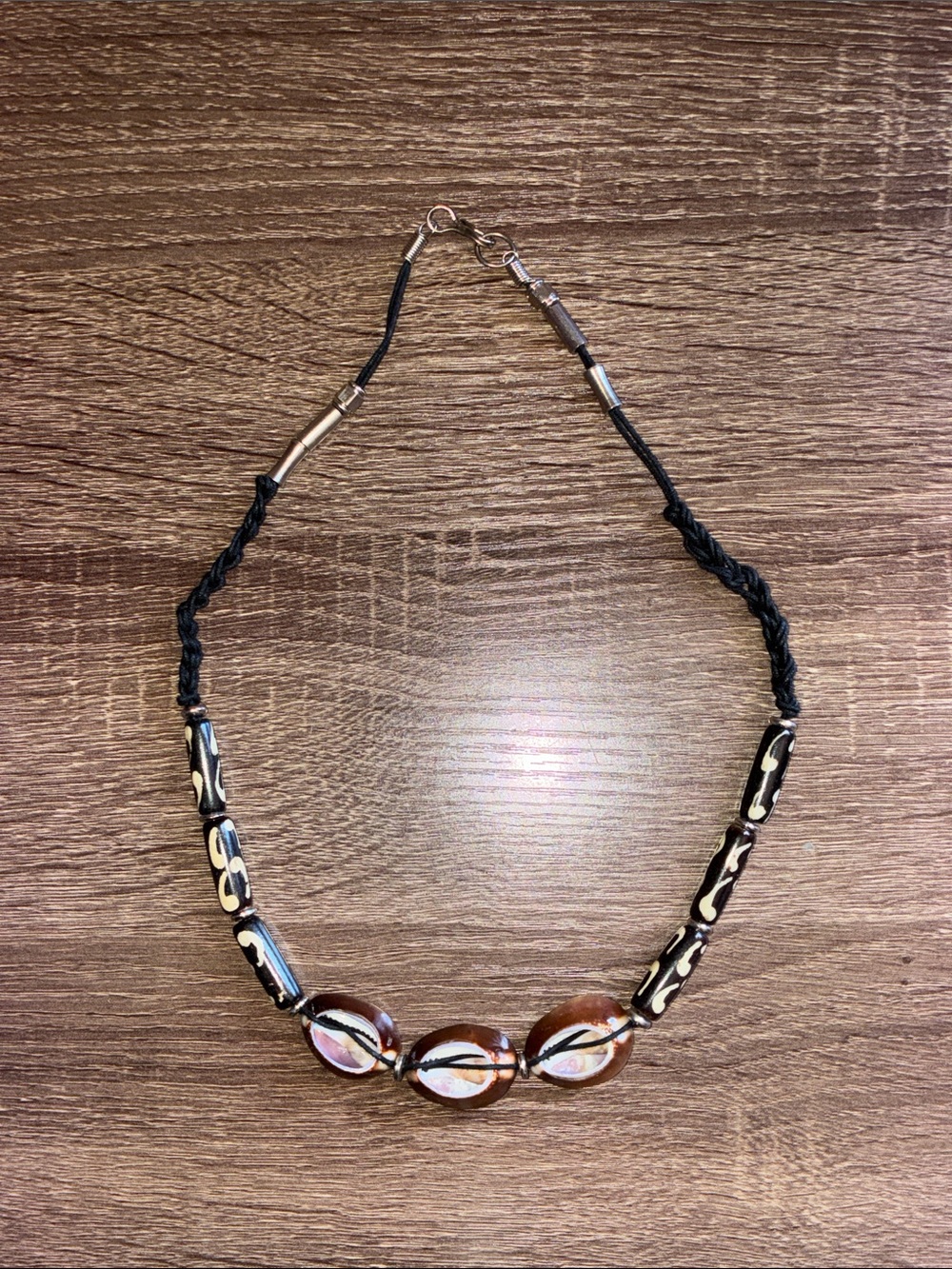 Y2K Handcrafted Black and Brown Beaded Unisex Necklace
